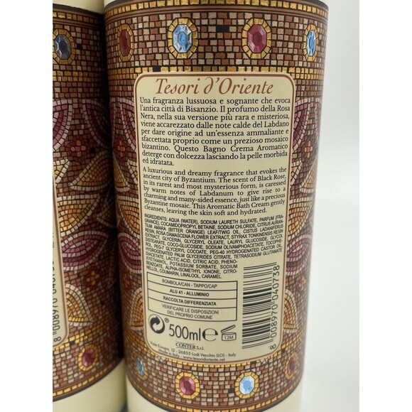 TESORI D'ORIENTE Byzantium Black Rose & Labdanum Aromatic Bath Cream 500 ml - Picture 4 of 5
